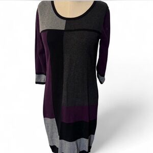 Dress Barn Black and Purple Colorblock Dress